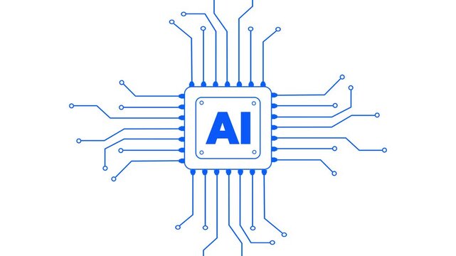 A central artificial intelligence processing unit glows with intricate circuit pathways extending outward to signify a complex and powerful digital brain designed for advanced data