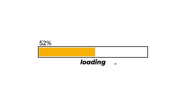 Abstract loading icon animation. Loading bar and percentage Futuristic progress loading bar 0-100 percent animation. loading animation. Progress bar, Waiting Spinning, Loading concept.