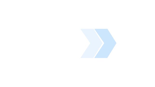 Animated rightward directional arrows in grayscale moving forward in a loop.