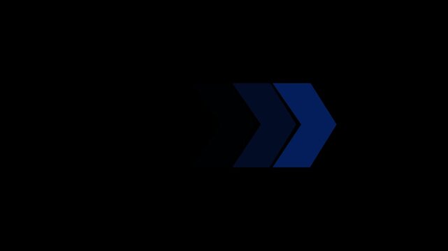 Animated rightward directional arrows in grayscale moving forward in a loop.