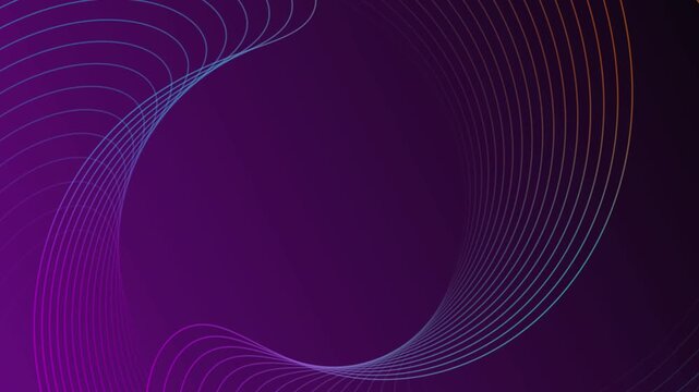 Prostrate colorful geometric circle and abstract curved line motion animation video video screens