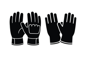 Fototapeta premium Protective Gloves Safety Equipment Silhouette Vector Graphic
