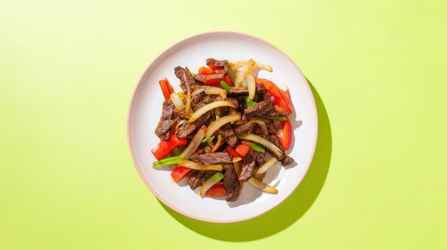 Savoring Peruvian lomo saltado with vibrant colors