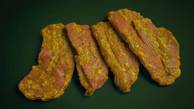Bihari kabab on a green backdrop