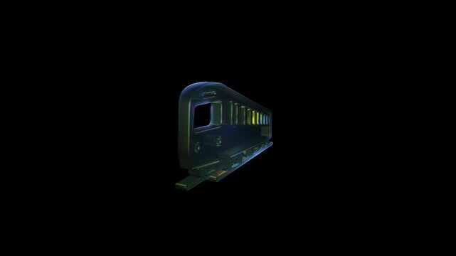 Rotating train glass symbol icon animation