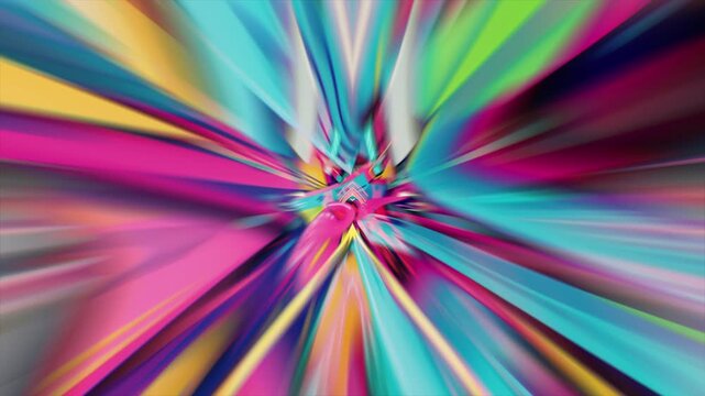 An immersive experience of flying through a neon-colored speed portal. Fast-paced, seamless loop perfect for high-energy video edits, vj and transitions.
