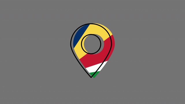 Seychelles flag location pin animation icon