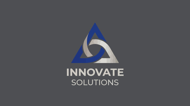 The logo symbolizes innovative solutions with a modern triangular design, conveying concepts of sophistication and creativity for companies in technology and consulting sectors.