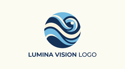 Fototapeta premium A beautifully crafted logo featuring stylized waves in soothing colors, symbolizing a vision for clarity, inspiration, and fluidity in a contemporary design approach.