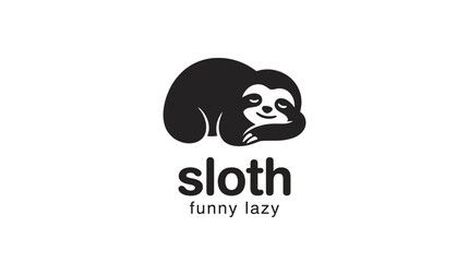 A creative logo design featuring a charming sloth that embodies humor and laziness, perfect for brands targeting relaxation, nature, or unique personality. © Zhoupeng
