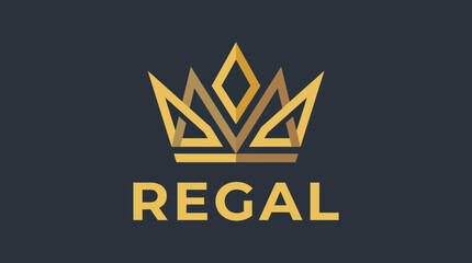 A majestic logo featuring a crown design, symbolizing luxury and royalty, ideal for a high-end brand or service that cultivates sophistication and prestige. © Yangyang