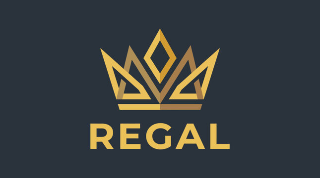 A majestic logo featuring a crown design, symbolizing luxury and royalty, ideal for a high-end brand or service that cultivates sophistication and prestige.