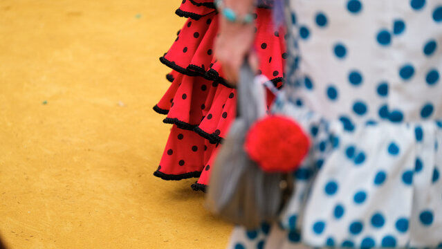 Traje de flamenca al detalle. 