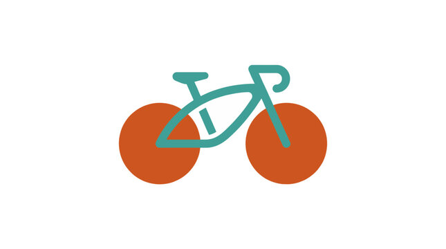 This logo design of a stylized bicycle highlights motion and sustainability, featuring unique artistic wheels that represent eco-friendliness and modern cycling culture.