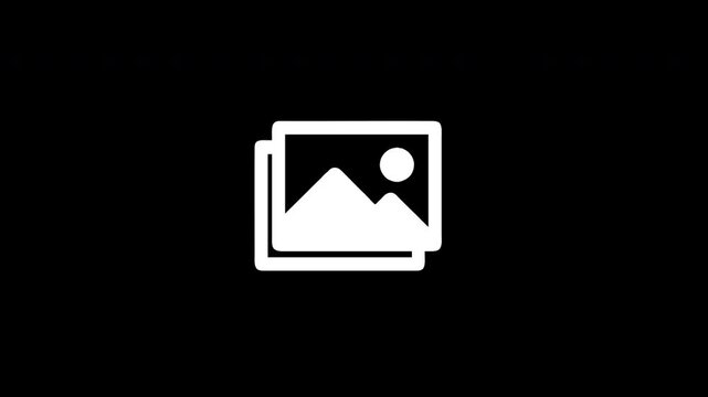 Digital photo gallery icon forming and dissolving animation