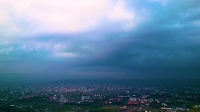 Blue Sky and Rain Clouds Contrast