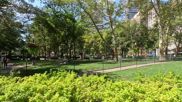 Footage of Rittenhouse Square in Philadelphia Pennsylvania USA