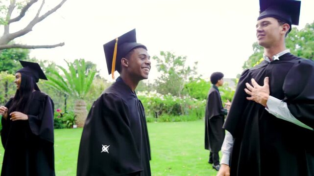 Grad yellow tassel moving right shaking hands adjusting tassel celebrating education wipe overlay