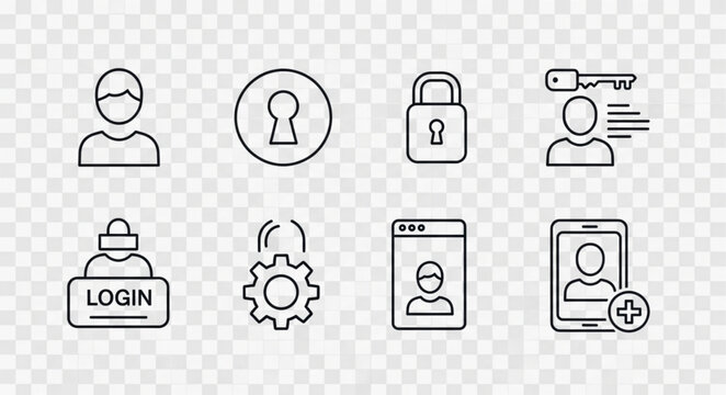 Security icons for user authentication.