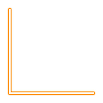 Neon orange l shaped corner frame border line design