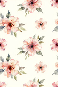 Soft Pink Floral Seamless Pattern Background Design.