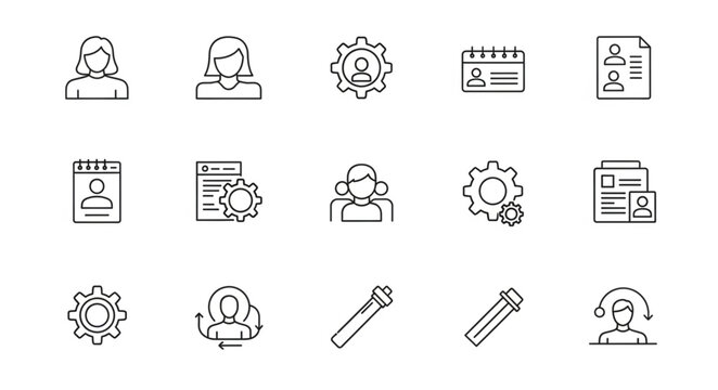 Business icons for workflow management.