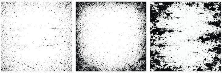Obraz premium black and white grunge texture background with vintage dirty ink splatter frame design