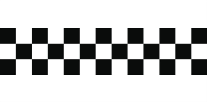 Black and white checkered rectangular frame. Square racing checkerboard pattern. Chessboard geometric pattern. Rally checkerboard pattern. Finish racing frame.
