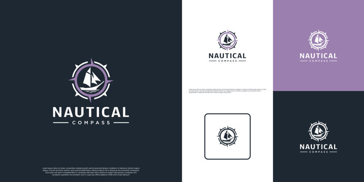 creative logo, with the concept of water travel, marine explorer, graphic vector template.