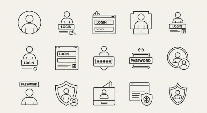 Icons of people and identity verification.