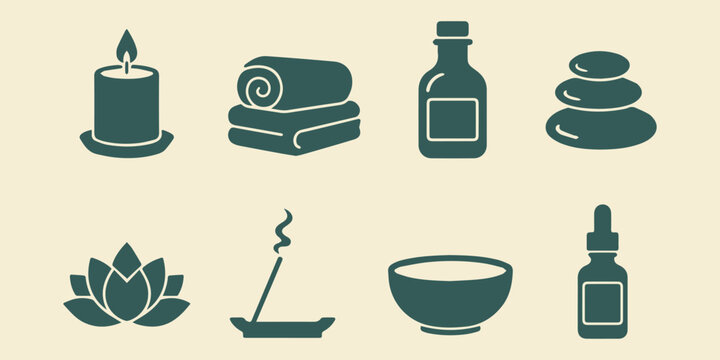 Self-Care and Spa Essentials Vector Bundle, Clean Flat Wellness Illustration Pack