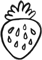 Fototapeta premium Hand-drawn Strawberry Delights: A charming, hand-drawn strawberry illustration, its vibrant form outlined with delicate strokes, exuding the freshness and appeal of a sweet summer treat.