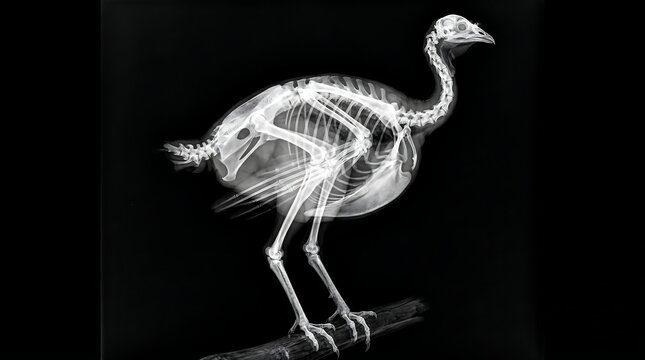 Ostrich skeleton xray image.
