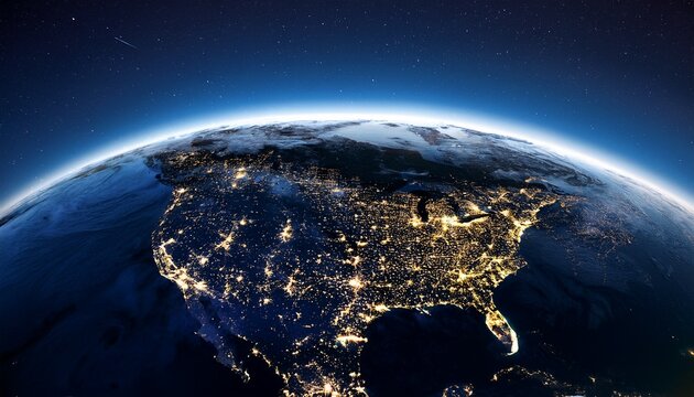north american night lights from space