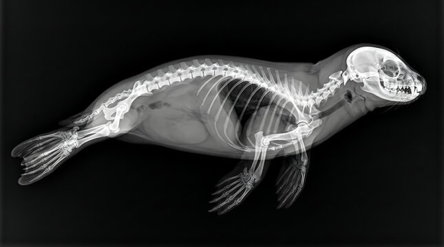 Seal skeleton xray image medical.