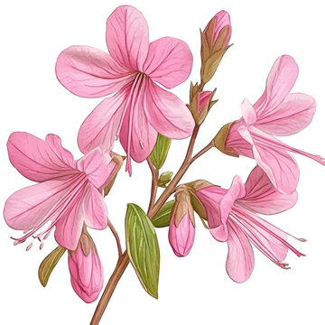 watercolor of Gaura Flower, vector, isolated on a white background.