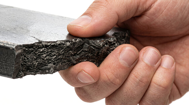 Fractured Carbon Fiber Composite Material Showing Structural Failure Detail