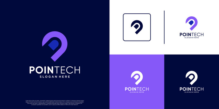 fingerprint based search logo, accurate location, digital services, vector design template.