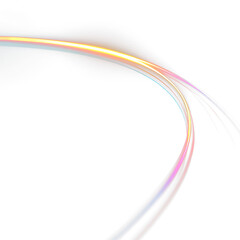 Obraz premium Light trails in different colors on a transparent background during daytime hours over a light surface