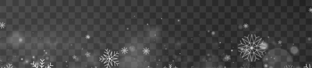 Bright snow particles float with radiant winter glow. Elegant drift adds festive visual beauty. Perfect design element for seasonal projects and banners. Vector © Strongstock03
