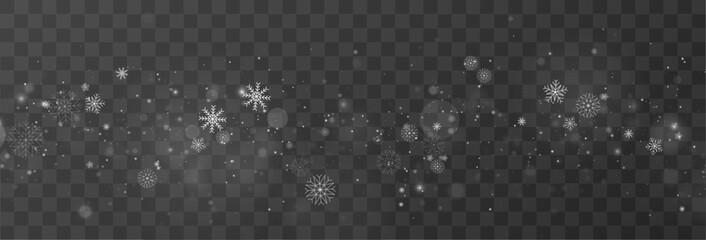 Soft snowfall glows with radiant crystal shimmer. Floating motion adds rich seasonal charm. Perfect design element for holiday layouts and banners. Vector © Strongstock03
