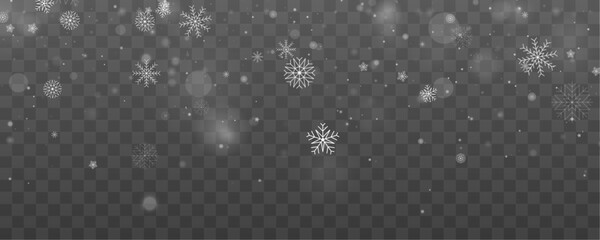 White flakes shimmer with luminous winter brilliance. Gentle movement creates festive visual beauty. Perfect design element for decorations and banners. Vector © Strongstock03