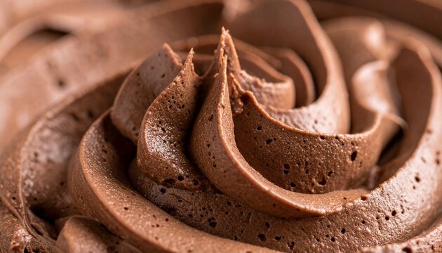 Chocolate Mousse Airy Texture Close Up 
