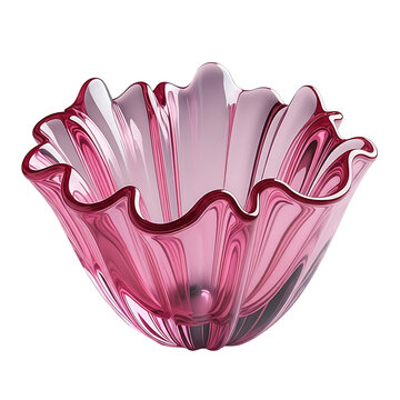 Pink paper cupcake liner with scalloped edges