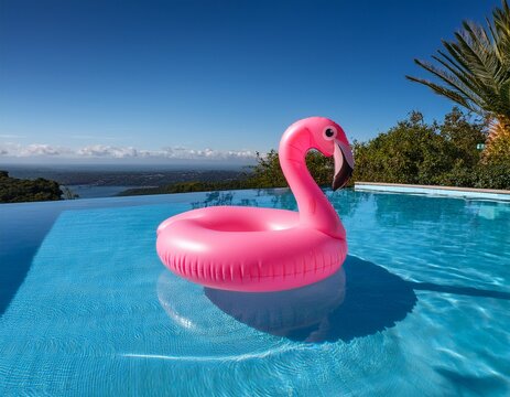 vibrant pink flamingo pool float for summer fun