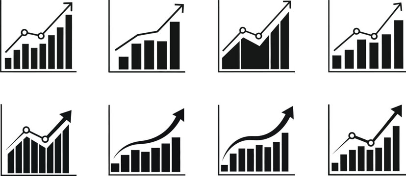 Growth charts and graphs a collection of business data visualizations