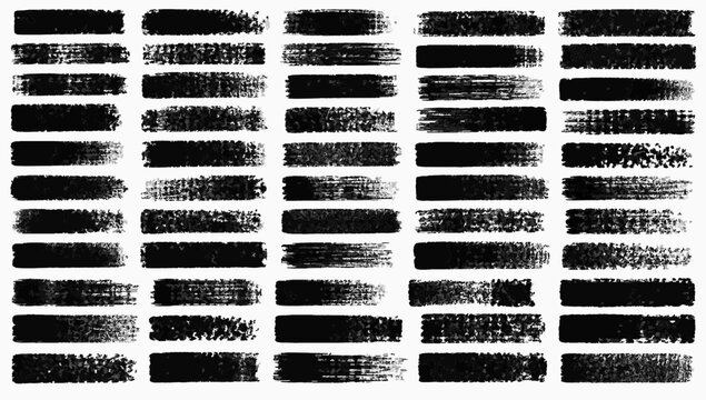 Ink Roller Texture Pack. Brush Stroke SVG Vector Set with Black Ink Marks, Grunge Swipes, Smears, Stamps and Designer Texture Elements, ink roller texture, roller strokes, distressed roller marks