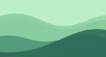 Obraz premium abstract green wave background, layered green shapes design, modern flowing wave illustration, gradient green backdrop, smooth curve pattern, organic wave design, dynamic green layers, minimal abstrac
