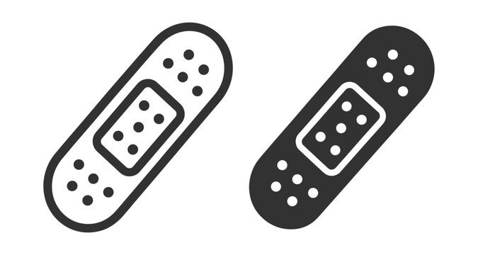 bandage illustration vector icon medical adhesive plaster on transparent background