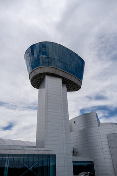 Chantilly, VA - 06 June 24: Udvar-Hazy Observation Tower Exterior Close-Up